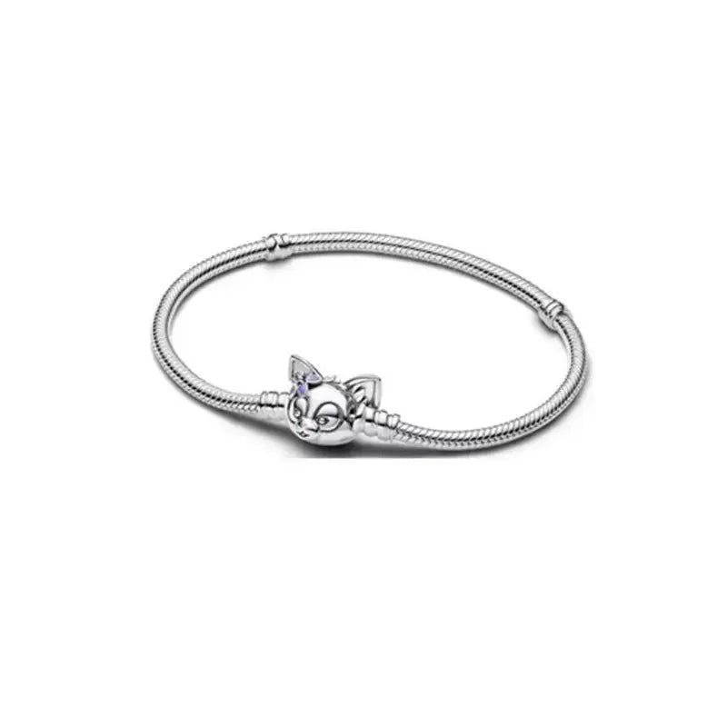 Disney 925 Sterling Silver Charm Bracelet | Mickey Minnie Stitch Jewelry