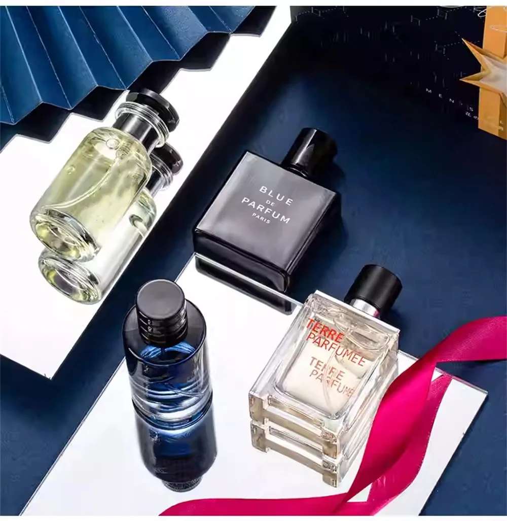 Luxury Brand Men’s Perfume Set – 4PCS Gift Box | 100ML Cologne Parfums Homme with Natural Floral & Fruity Masculine Scents