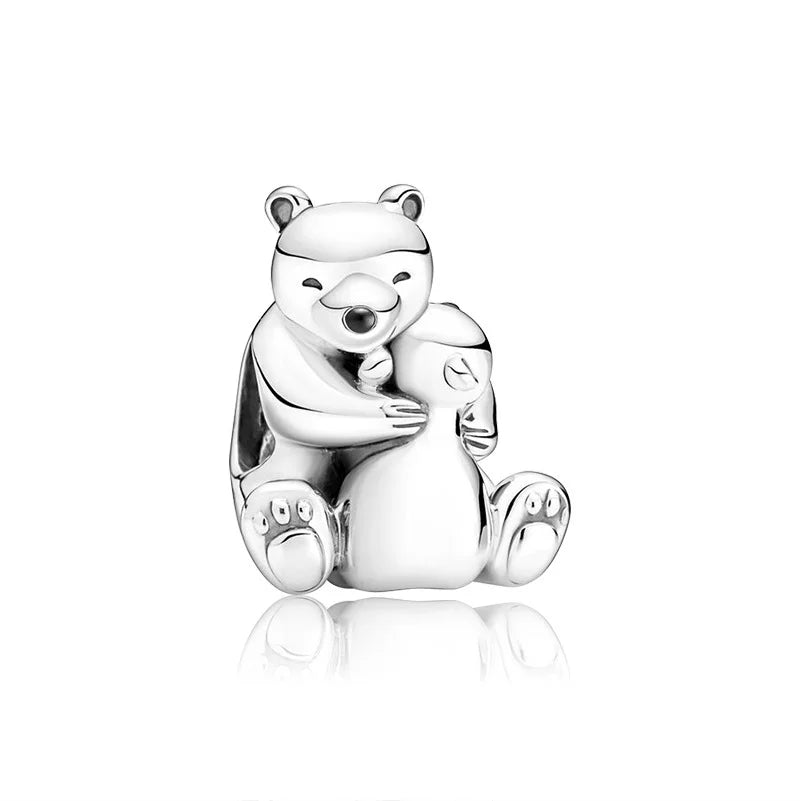 925 Sterling Silver Animal Charms | Bear, Rabbit, Dog, Panda, Elephant & Pig Beads Fit Original Bracelet DIY Jewelry Gift