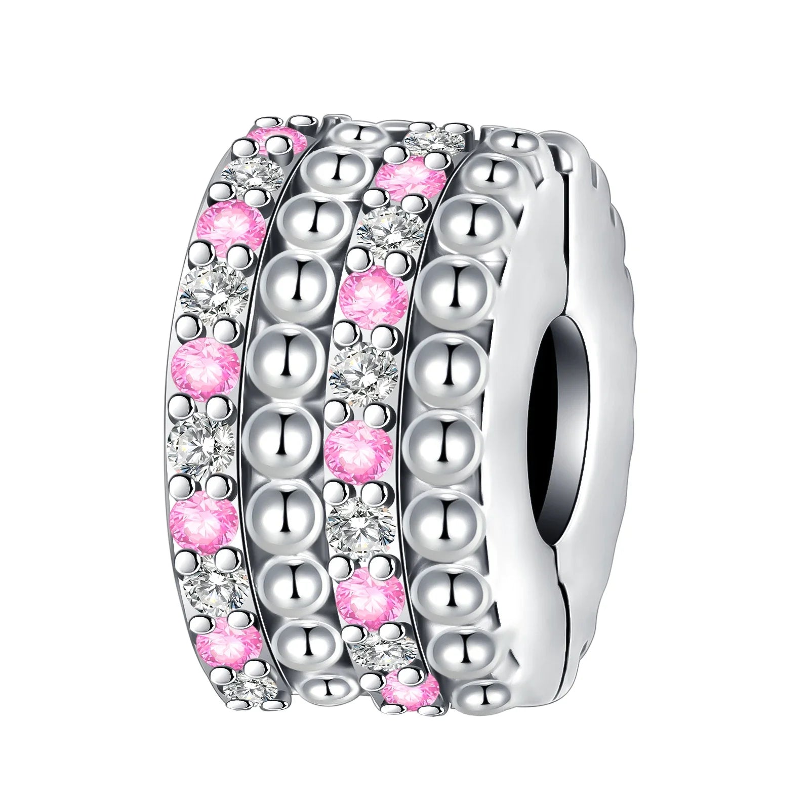 925 Sterling Silver Blue Moon Plane Space Series Glass Beads Clip Charm for Bracelet