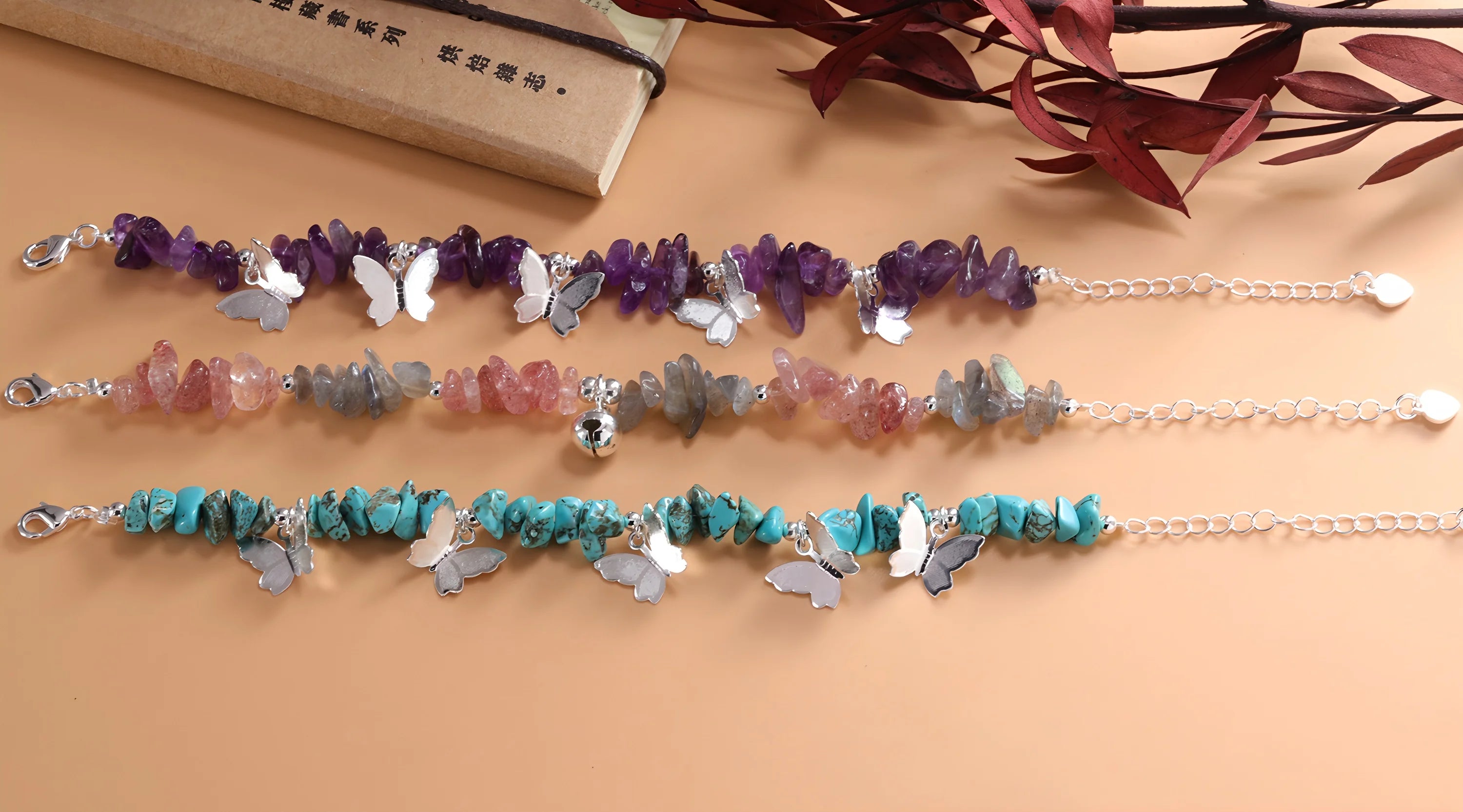 VENTFILLE 925 Sterling Silver Red Agate Bracelet | Flower Pendant Lucky Bead | Original Jewelry Gift for Women