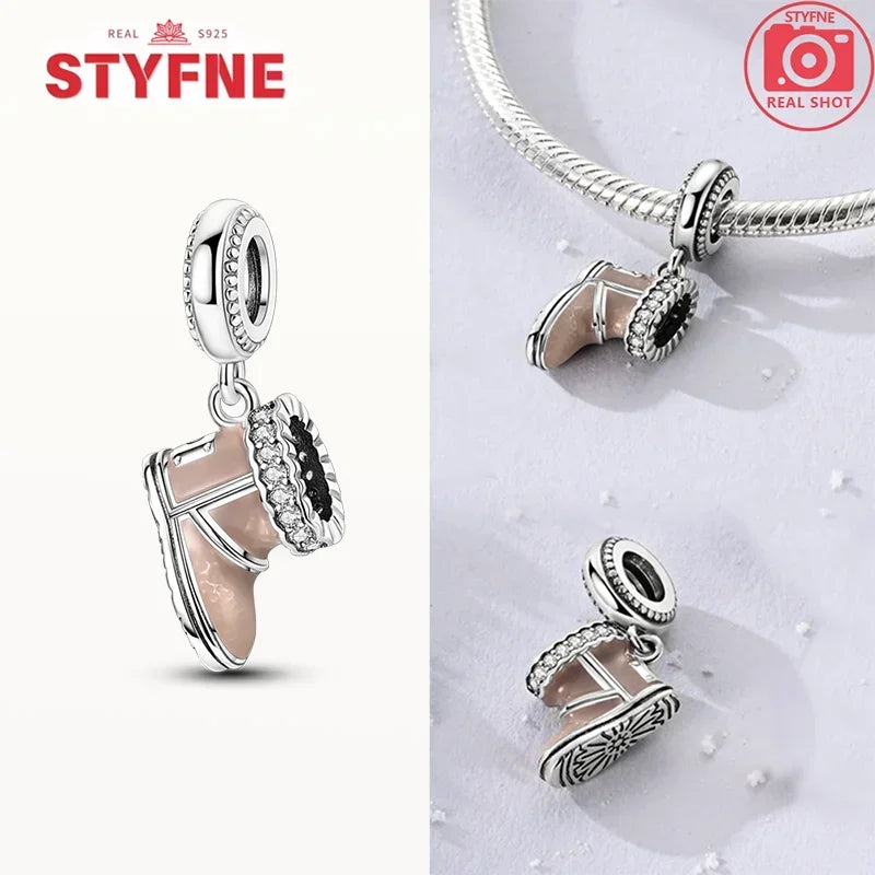 925 Sterling Silver Winter Snowman & Snowflake Charm Beads – Fits Original Bracelet DIY Fine Jewelry Gift for Women