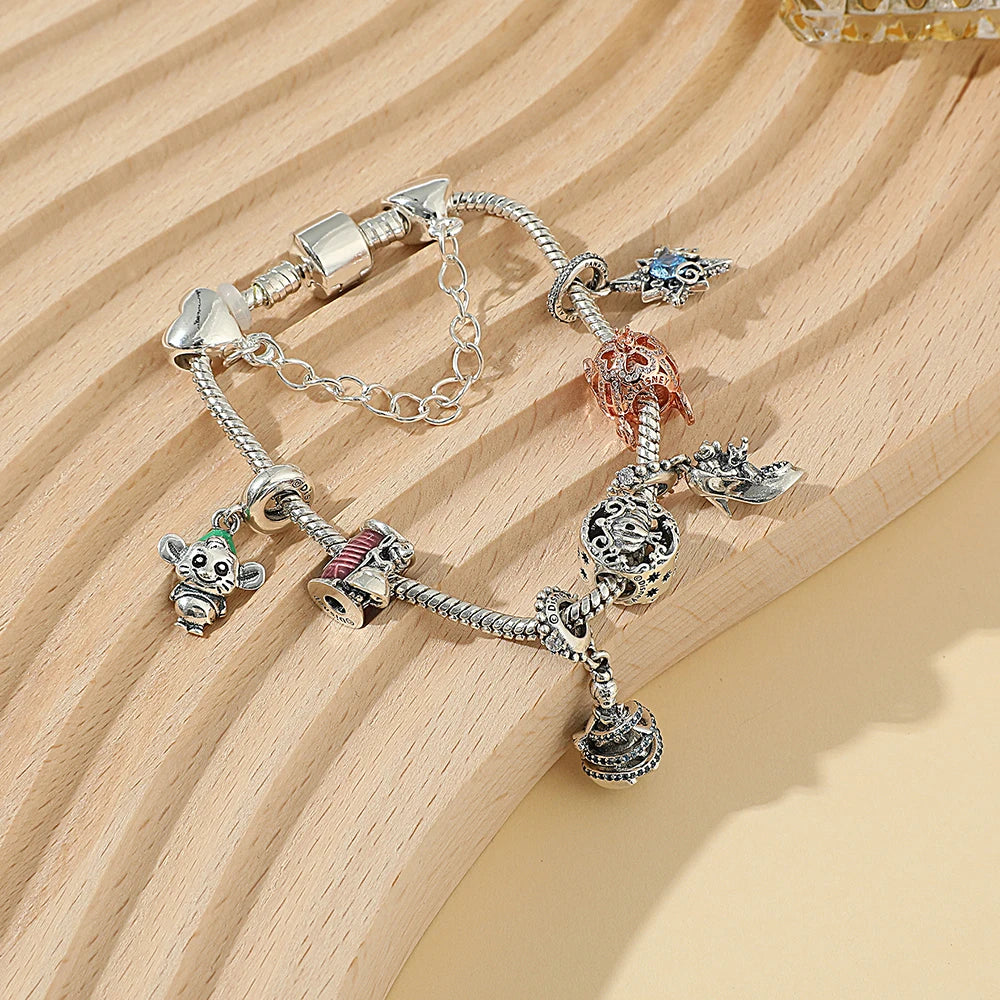 Alice in Wonderland 🐇 Beaded Pandora Bracelet | DIY Alloy Charm Jewelry