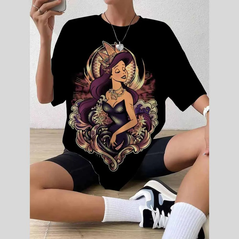 Y2K Disney Princess Graphic T-Shirt | Cute Harajuku Hip Hop 90s Style Women’s Streetwear Tee