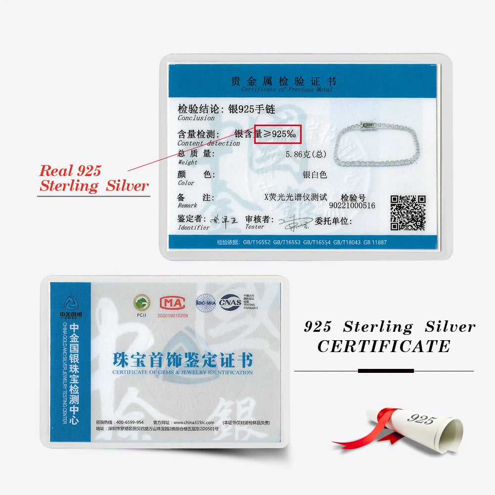 Rinntin Shiny Tennis Bracelet 925 Sterling Silver 1.5/2/3mm Clear Cubic Zirconia for Women Luxury Chain Bracelet Jewelry SB143