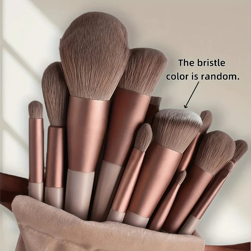 13pcs Professional Makeup Brush Set – Soft Fur Foundation, Blush & Eye Shadow Brushes Beauty Tool Kit