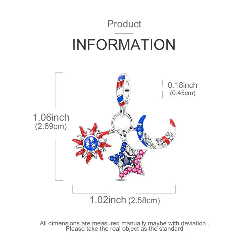 925 Sterling Silver Colorful CZ Zircon Dangle Charm | 2025 New Fashion Bead | Fits Pandora Bracelet | DIY Jewelry Gift