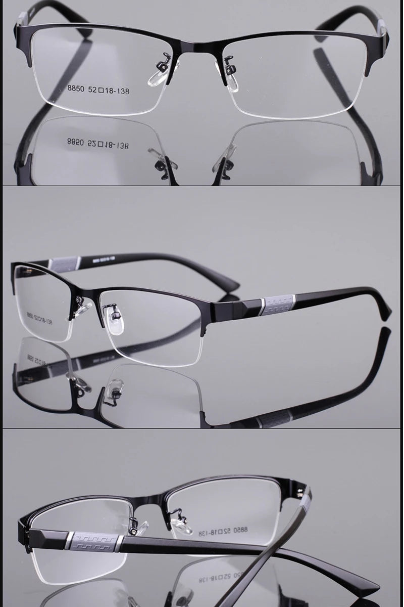 Metal Anti-Blue Light Reading Glasses for Men – Business Farsighted Eyewear Diopter 0 to +4.0