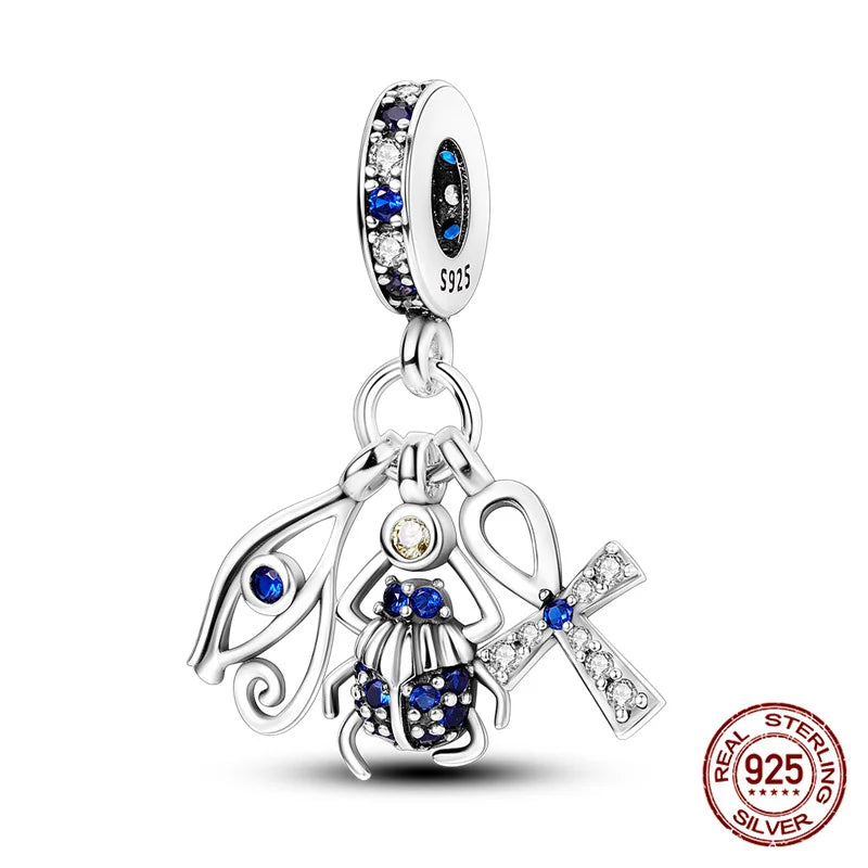 925 Sterling Silver Blue Zircon Evil Eye Charm | Original Devil Eye Series Bead Fits Pandora Bracelet – Women’s DIY Jewelry Gift