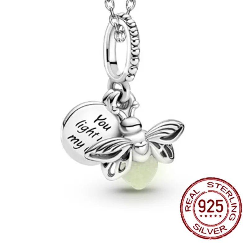925 Sterling Silver Angel Wings & Swan of Love Heart Charms – Fit Pandora Bracelet DIY Women’s Jewelry Gift