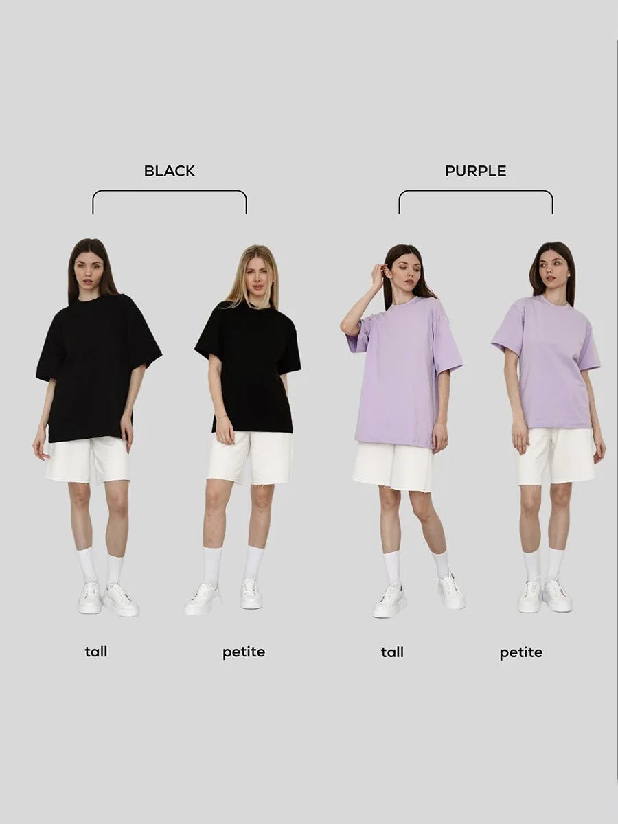 Botvotee 21 Colors Oversized Basic T-Shirts for Women | 100% Cotton Casual Summer Tops | Solid Color Loose Fit Tees