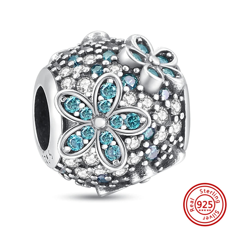 925 Sterling Silver Heart Pave Zircon Family Tree Charm | Fits Original Bracelet Women’s Luxury Jewelry Gift