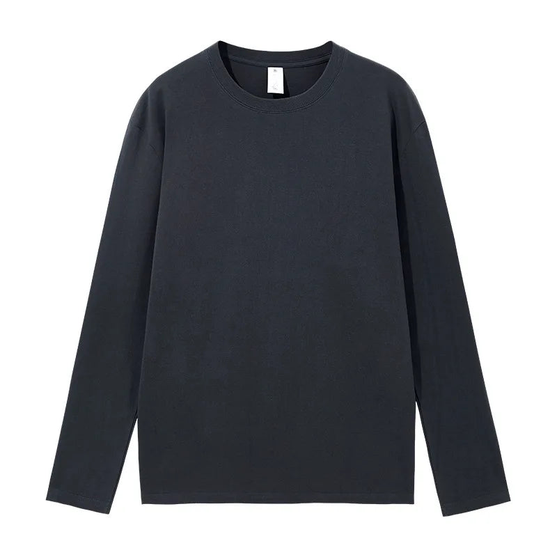 Spring Autumn Women’s Long Sleeve Cotton T-Shirt – Solid Casual Harajuku O-Neck Top 🌿✨