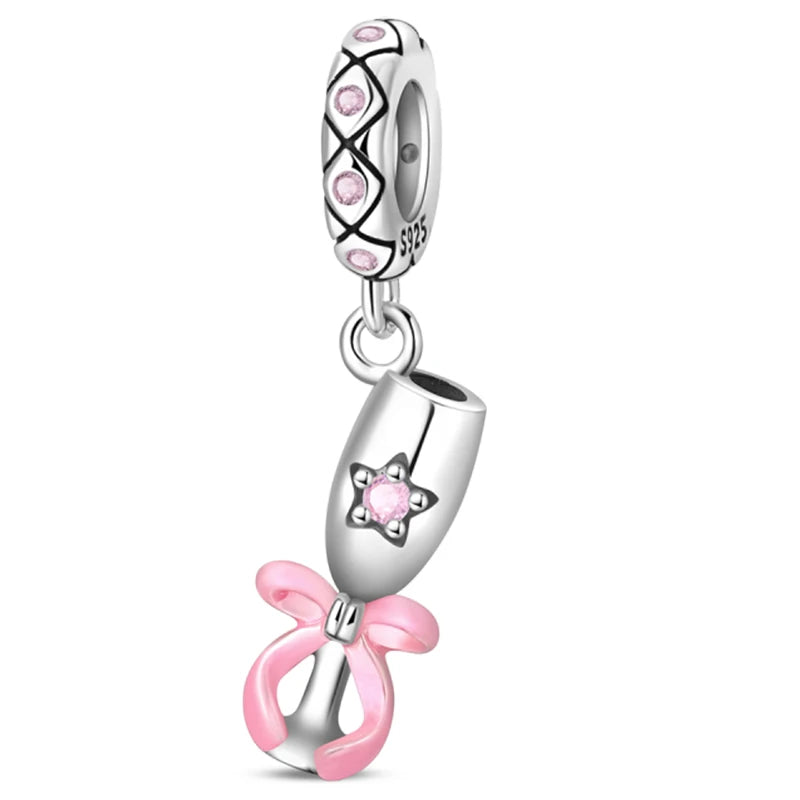 Original 925 Sterling Silver Luminous Lantern & Magic Cat Charm Bead | Glowing Angel Jungle Pendant for Bracelet Jewelry