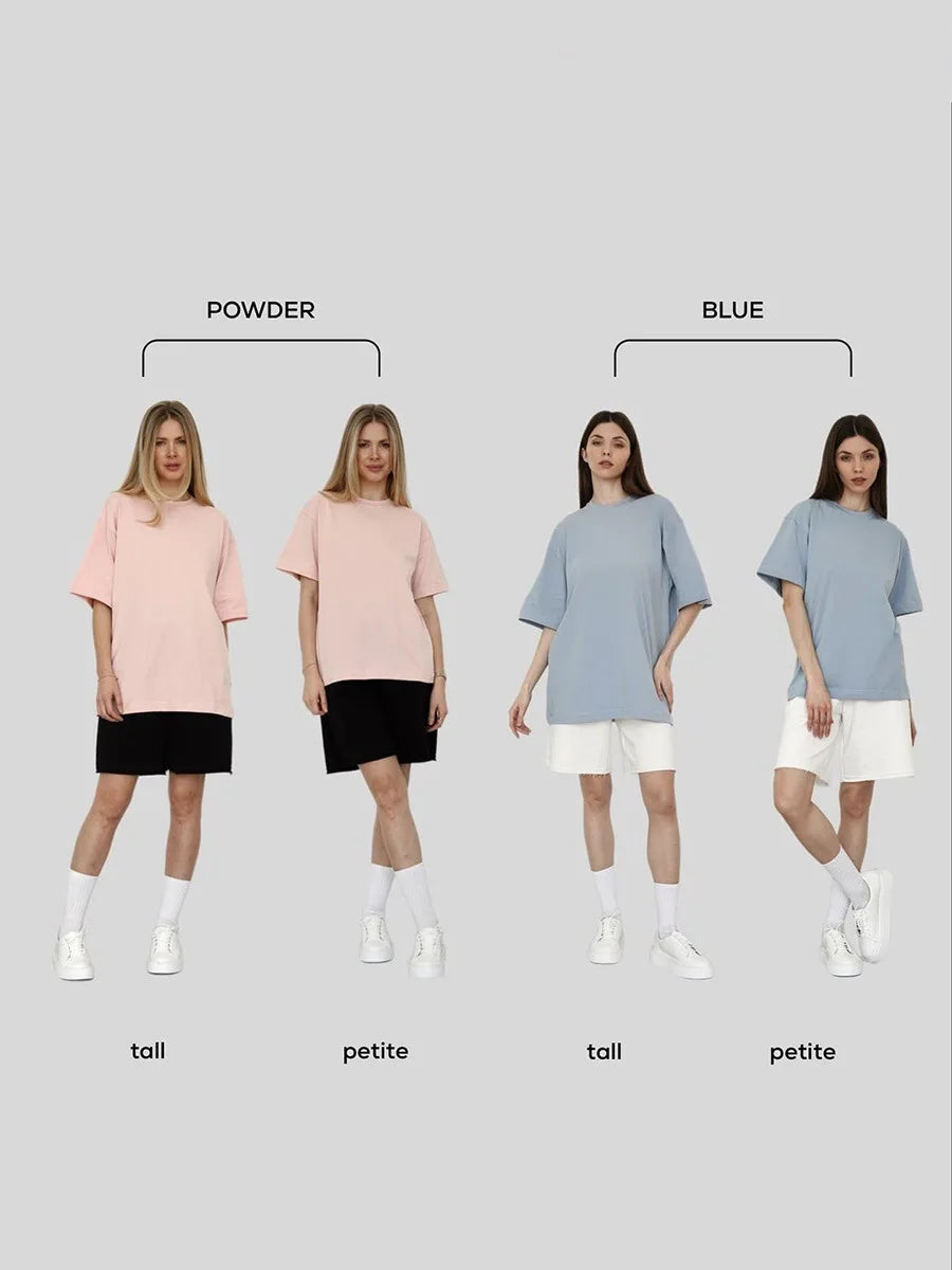 Botvotee 21 Colors Oversized Basic T-Shirts for Women | 100% Cotton Casual Summer Tops | Solid Color Loose Fit Tees