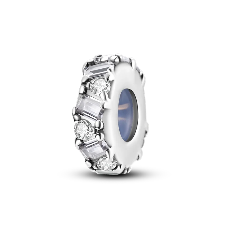 Silver Clasp 925 Sterling Silver Round Daisy Charm Beads | Safety Chain Pendant for Original Bracelets Jewelry