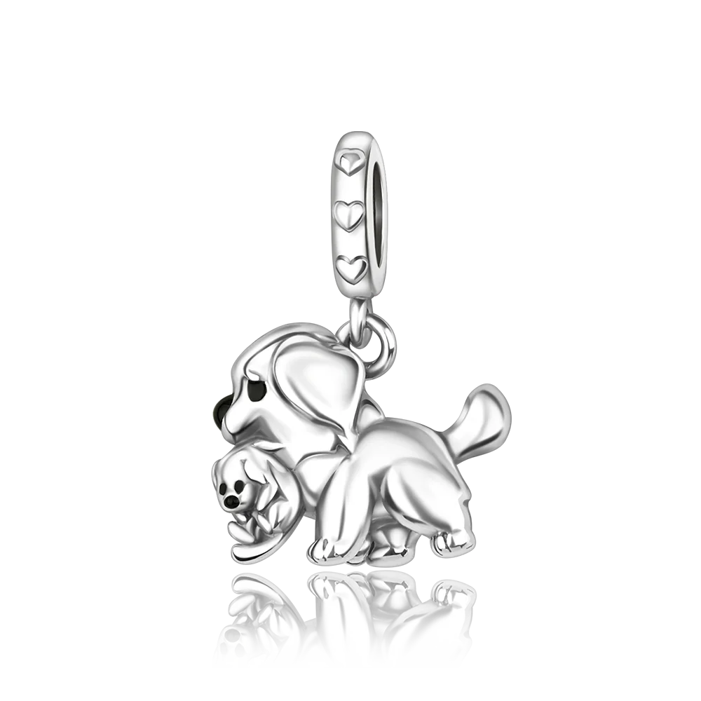 925 Sterling Silver Pink Cat & Dog Paw Charm Bead | Animal Claw Bone Beads for 925 Bracelet DIY Jewelry Gift