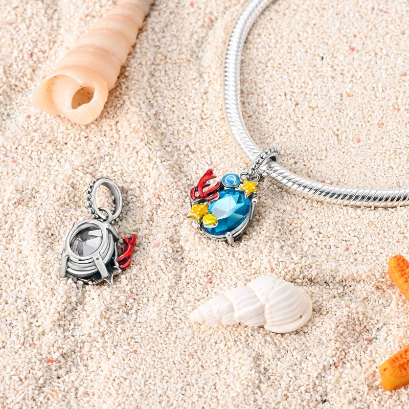New Summer Ocean Silver Plated Sea Turtle & Starfish Shell Charm | DIY Bracelet Jewelry for Women
