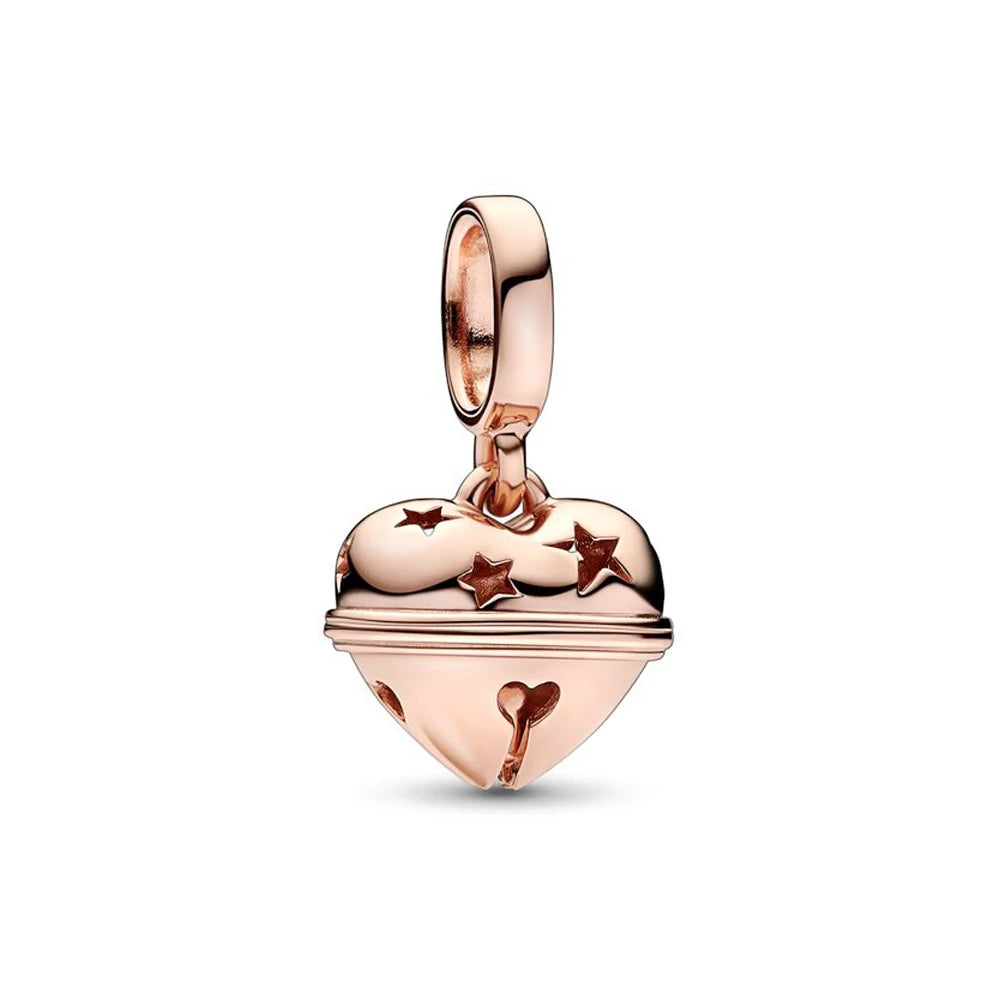 Sparkling Christmas Butterfly Bell Moon Charms | 925 Silver Beads Fit Original Pan Bracelet | DIY Women Jewelry New Year Gift