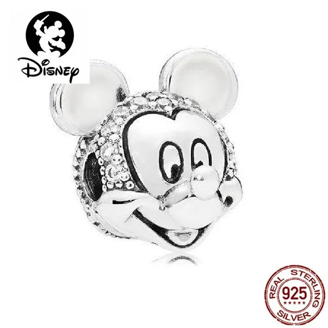 925 Sterling Silver Disney Character Beads – Mickey, Minnie, Princess, Stitch, Iron Man, Spiderman Charms for Pandora Bracelet