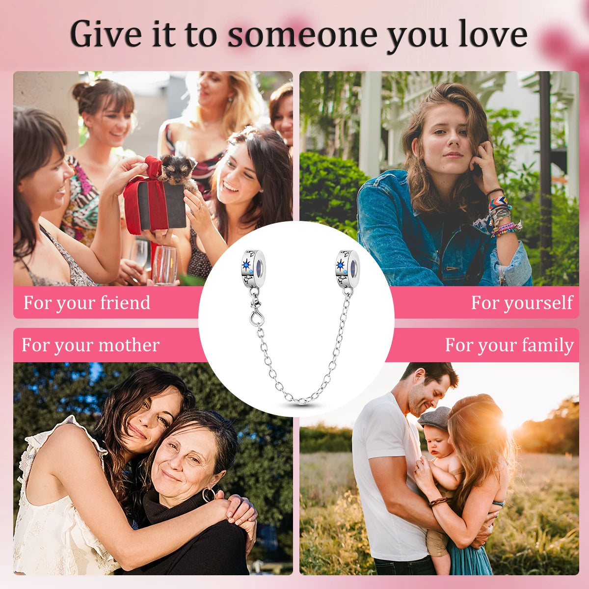 Silver Plated Colorful Glowing Moon & Stars Rainbow Dangle Charms | Fit Original Bracelet & Necklace | Women’s Jewelry Beads