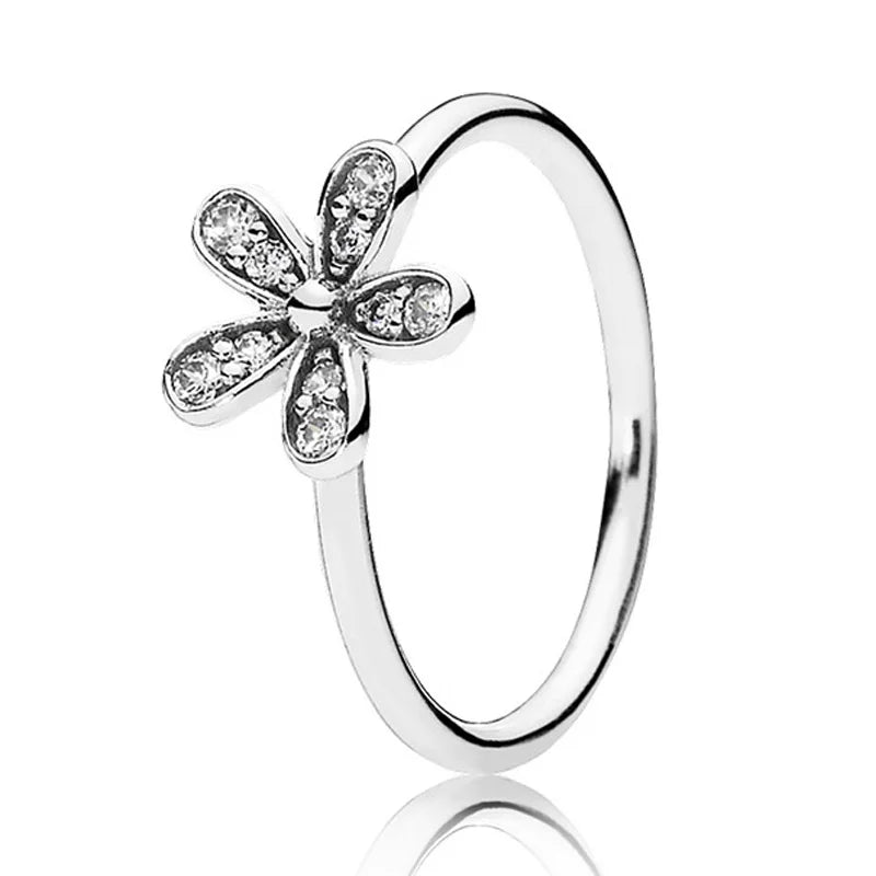 Silver Blue Sparkling Crown Ring with Crystal | Women’s Wedding & Party Pandora Style Jewelry