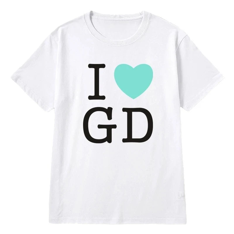 Korean Star G-Dragon Short Sleeve T-Shirt | Summer Inner Top | Seoul Concert Commemorative Fashion Tee
