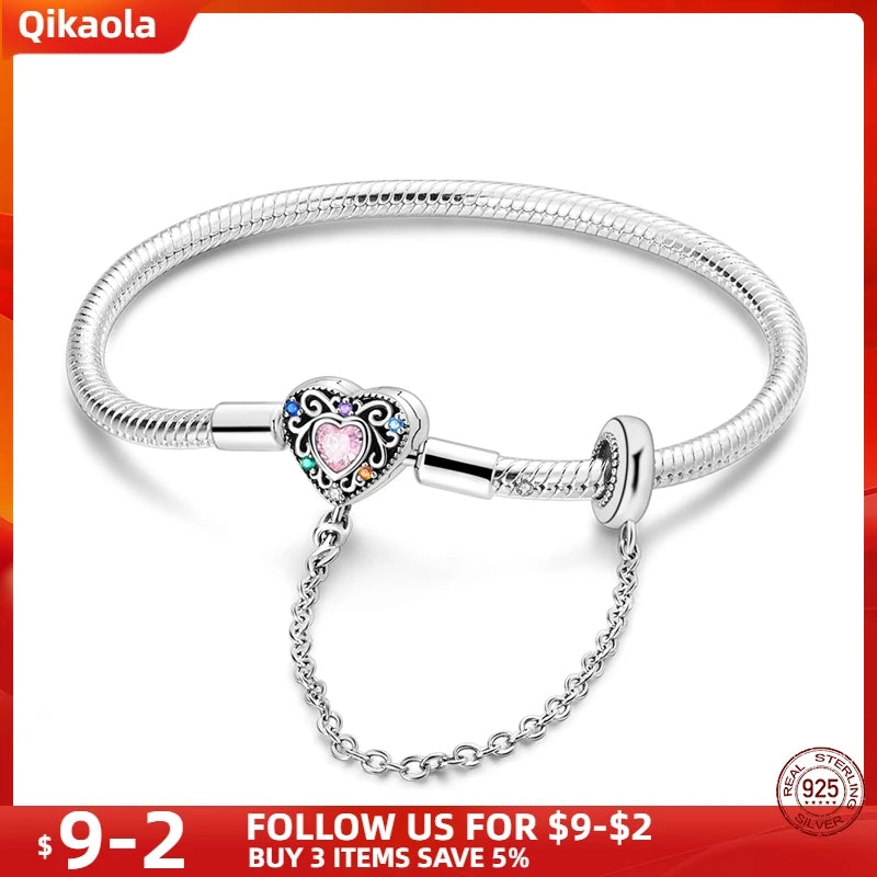 S925 Sterling Silver Snake Bone Chain Bracelet | Pandora Fit DIY Jewelry