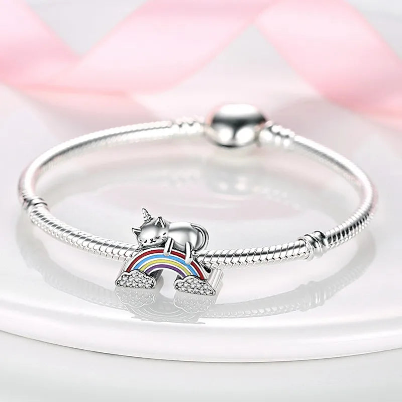 Cat Collection 925 Sterling Silver Charms Bead | Persian Bell & Multifarious Cat Dangle Fit Pandora Bracelet Necklace DIY Jewelry