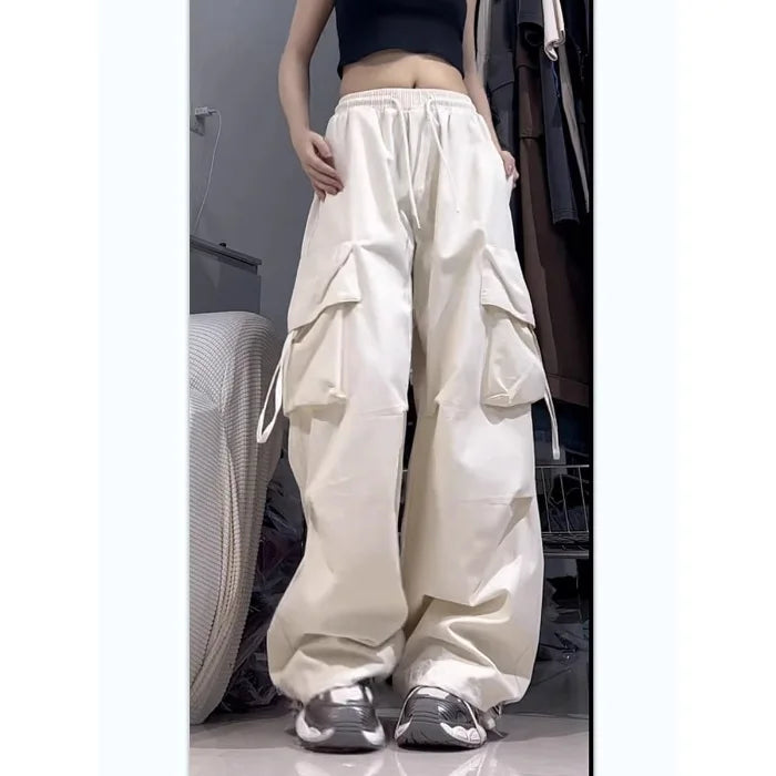 Retro Women’s Cargo Pants – High Waist Streetwear Casual Harajuku Sports Sweatpants