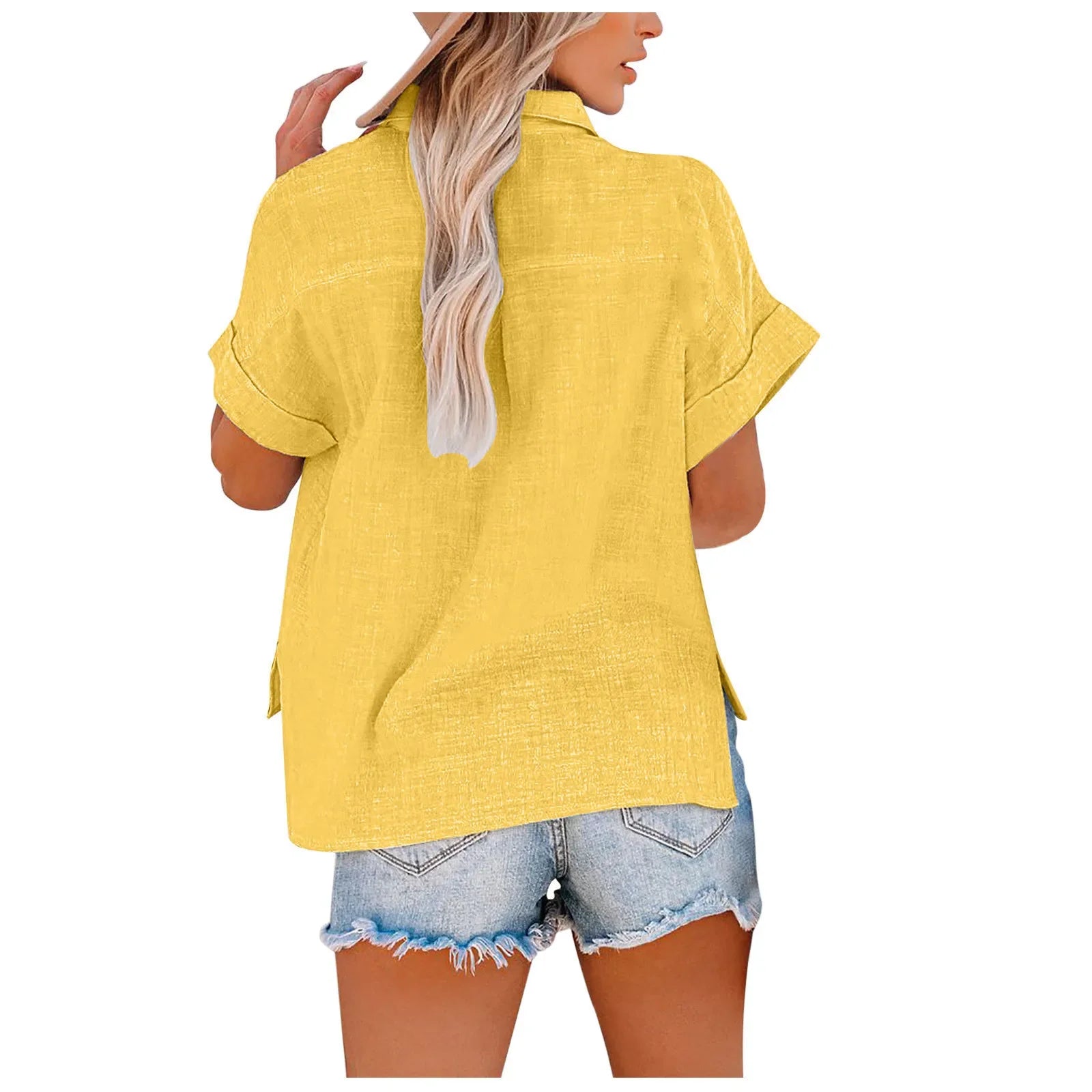 Women’s Short Sleeve Tee – Summer Loose Cotton & Linen Blouse Casual T-Shirt 🌞👚