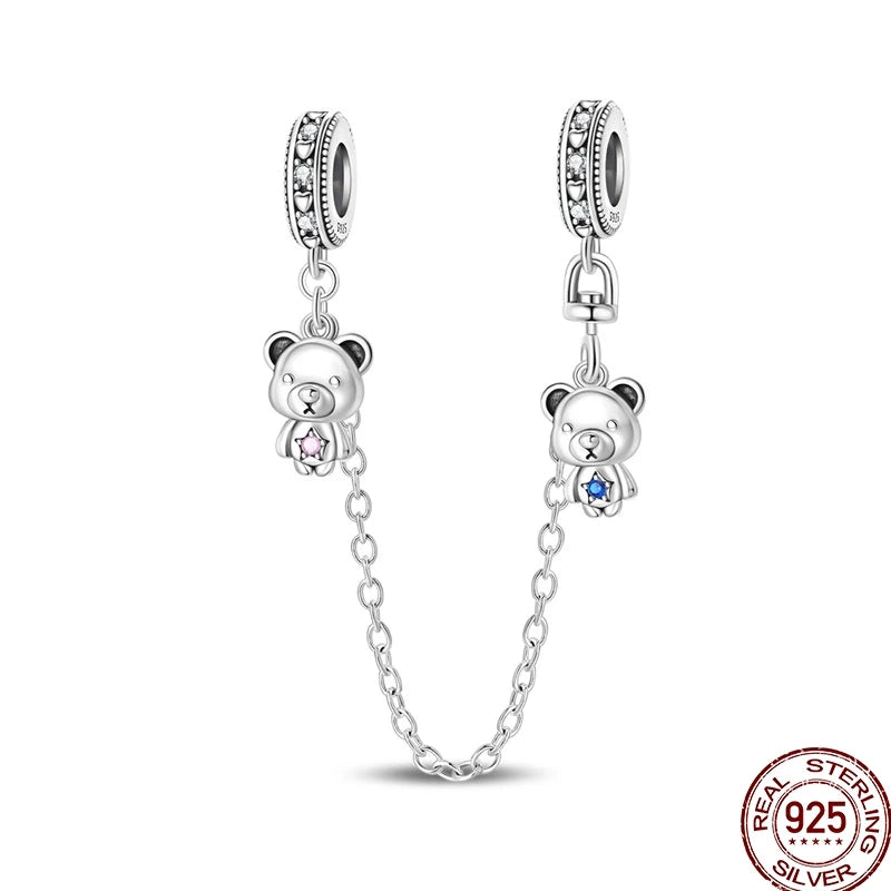 100% 925 Sterling Silver Heart Family Charms with Pumpkin & Pave Zircon Pendant – Fits Original Bracelet DIY Jewelry Gifts