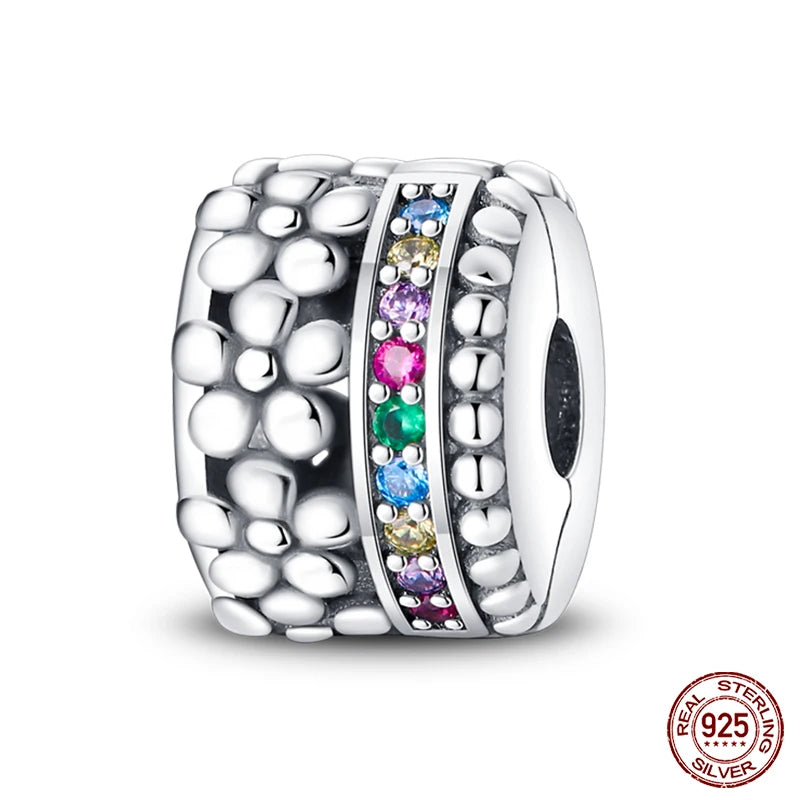 925 Sterling Silver Luminous Butterfly Star Moon Charm Bead | Round Clasp Bead for 3mm DIY Bracelet Jewelry Gift