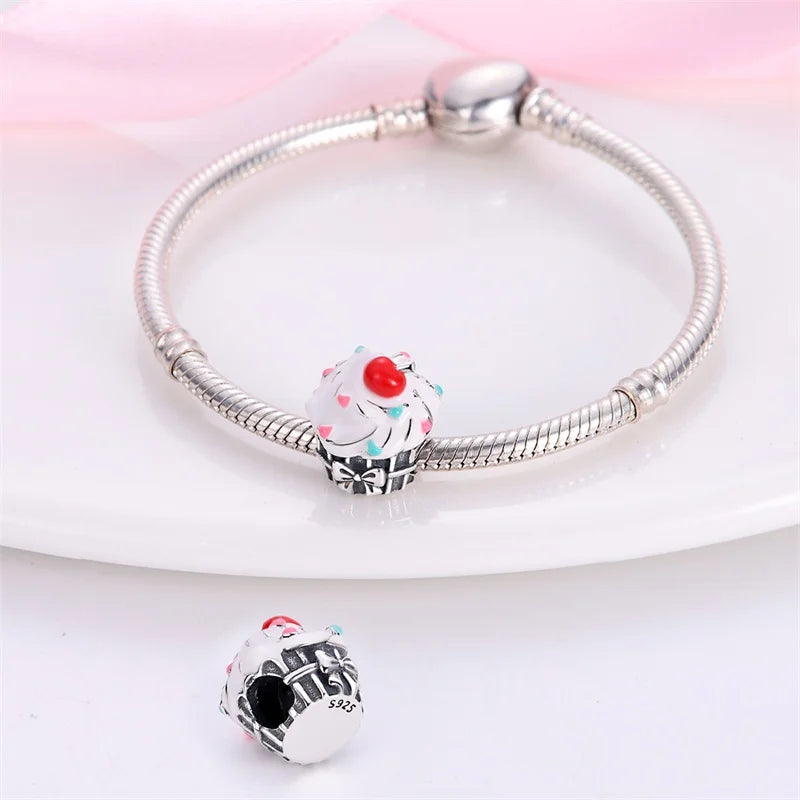 925 Sterling Silver Chocolate & Coffee Charm Beads | Fits Original Pandora Bracelet | DIY Jewelry Souvenir Gift