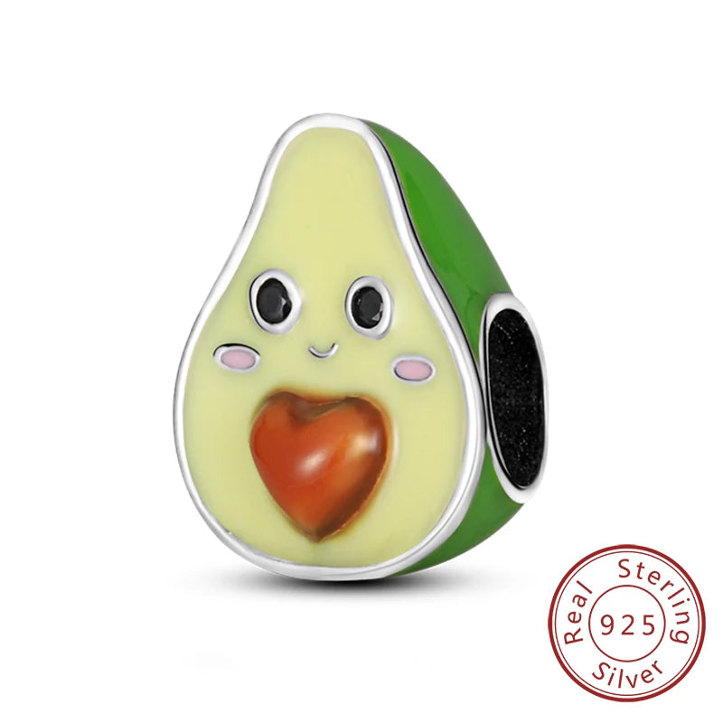 New 925 Sterling Silver Four-Leaf Clover Green Charm Bead | Lucky Pendant for Original Bracelet Jewelry Gift