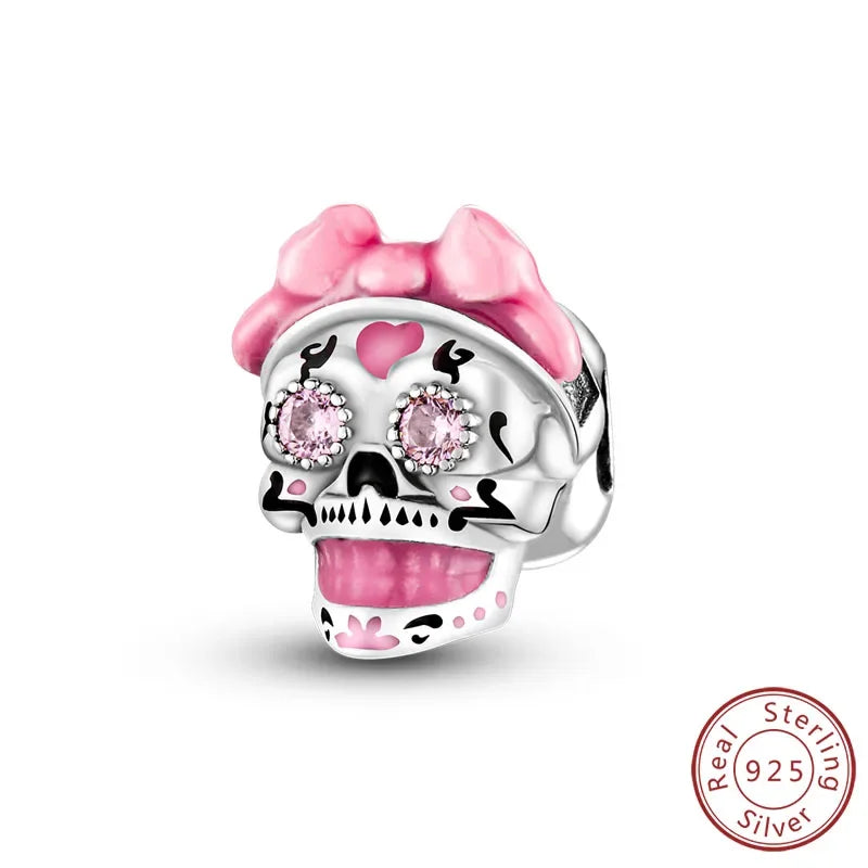 Halloween 925 Sterling Silver Luminous Pumpkin Witch Charm | Skeleton, Mummy & Candy Bead for DIY Bracelet Jewelry Gift