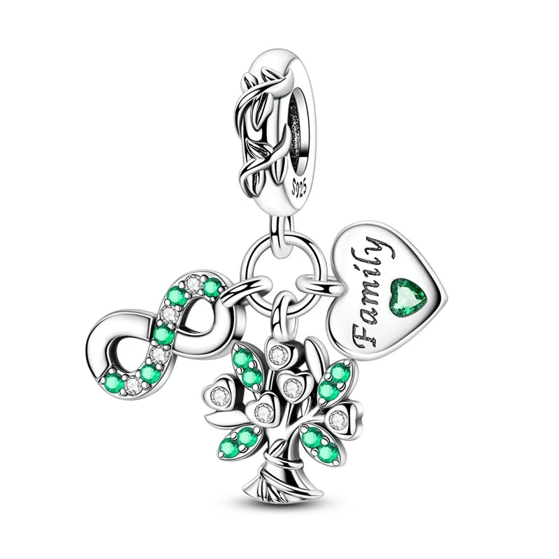 100% 925 Sterling Silver Life Tree & Chili Pepper Charms – Fit Pandora Bracelet, DIY Parent-Child Jewelry Gift