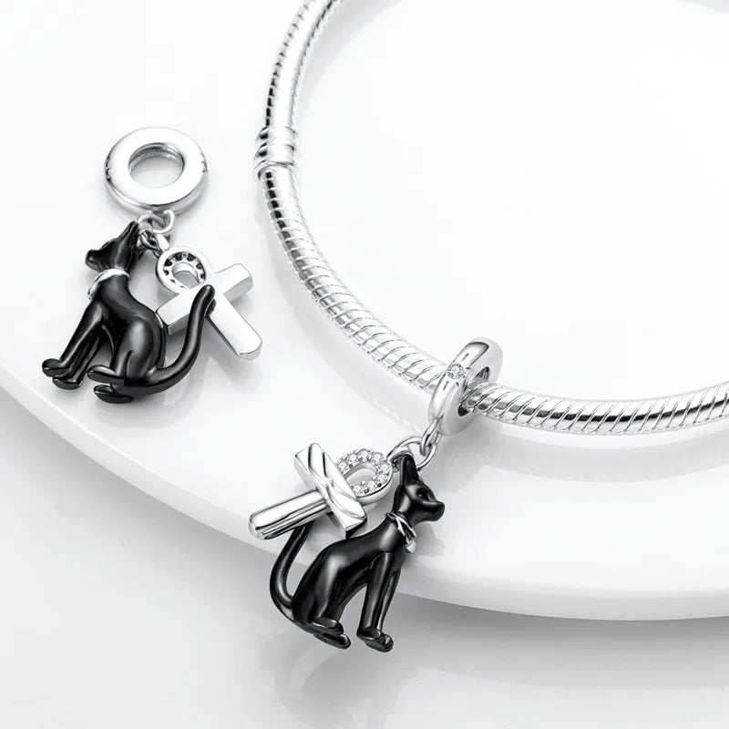 Cat Collection 925 Sterling Silver Charms Bead | Persian Bell & Multifarious Cat Dangle Fit Pandora Bracelet Necklace DIY Jewelry