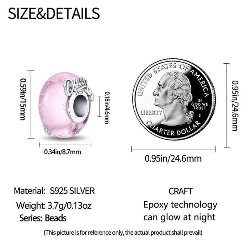 925 Sterling Silver Round Colored Zircon Spacer Beads – Fits Pandora Original Bracelets DIY Exquisite Party Jewelry