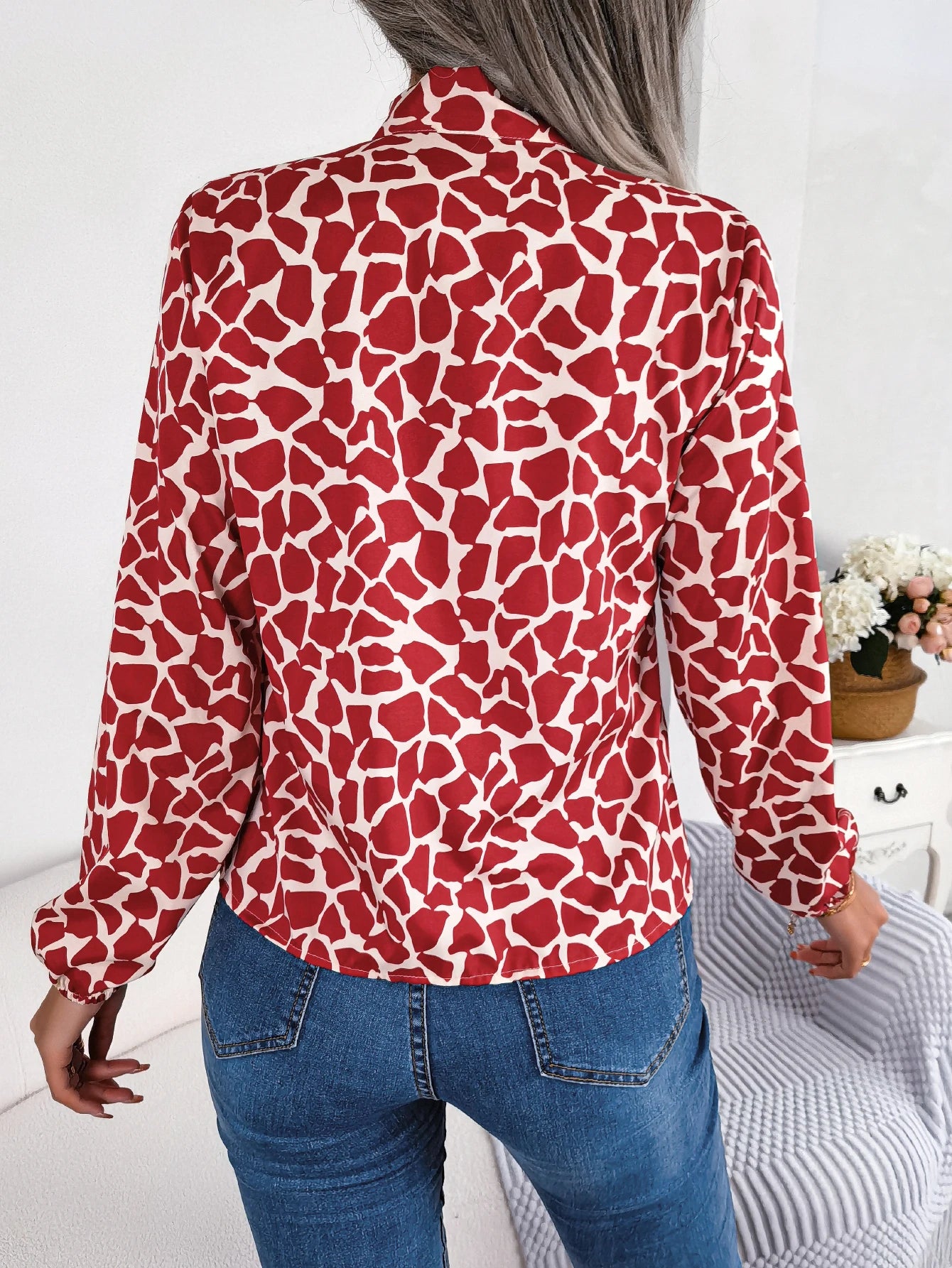 2025 Women’s Casual Bow Chiffon Blouse – Long Sleeve Office Lady Shirt for Autumn 🍂👚