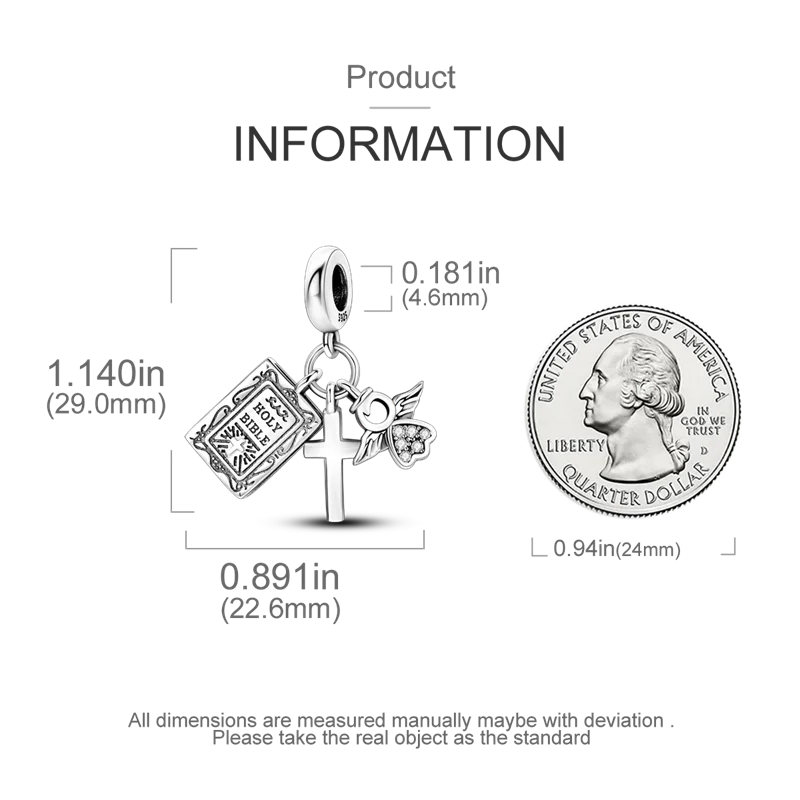 925 Sterling Silver Star, Moon & Heart Safety Chain | CZ Beads Angel Wing Charm for Original Bracelet DIY Jewelry