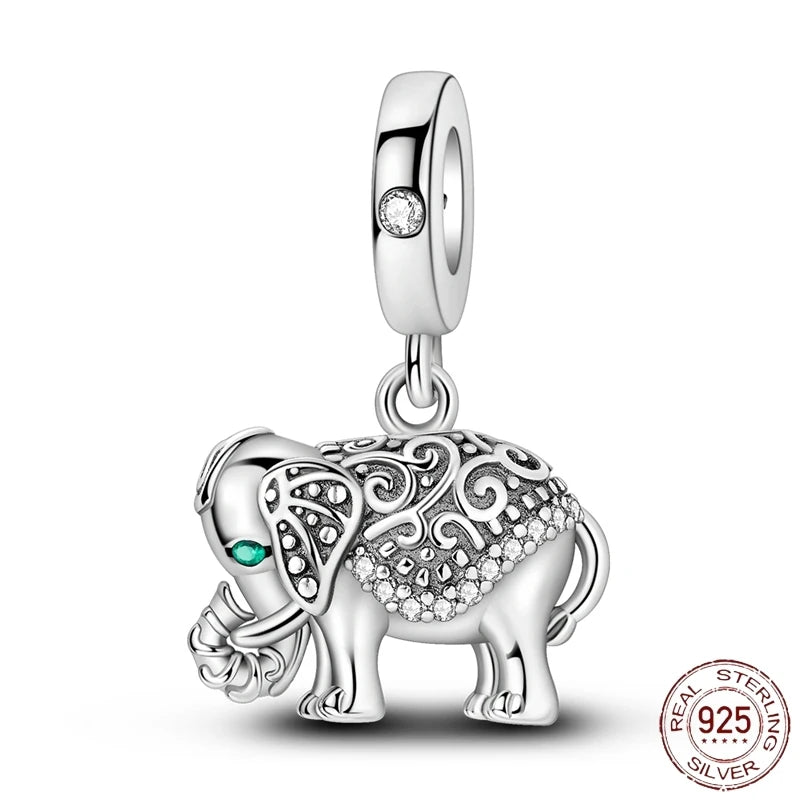 2025 Hot Sale 925 Sterling Silver Retro Elephant Dangle Charm Bead Fit Pandora Bracelet & Necklace2025 Hot Sale 925 Sterling Silver Retro Elephant Dangle Charm Bead Fit Pandora Bracelet & Necklace