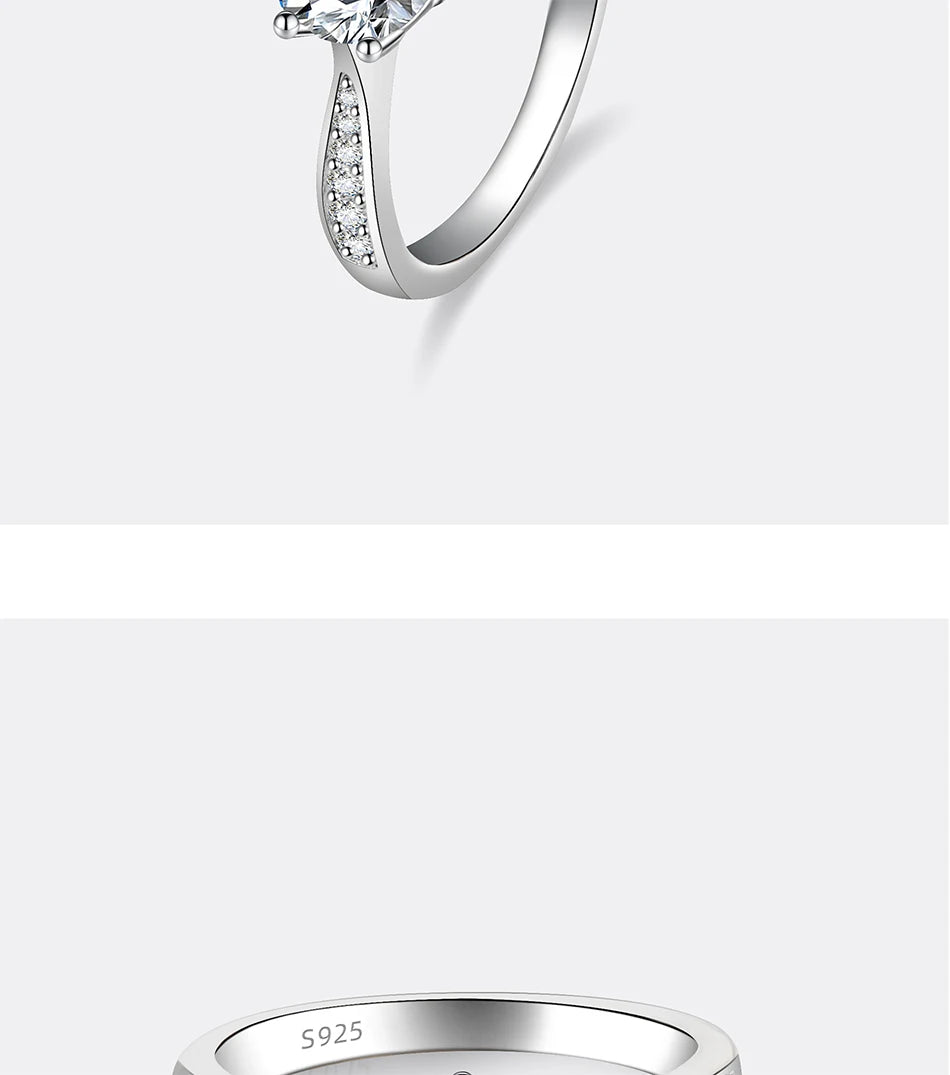 PERFANY 0.5–3CT Moissanite Ring S925 Silver | Women’s Sparkling Engagement & Wedding Jewelry