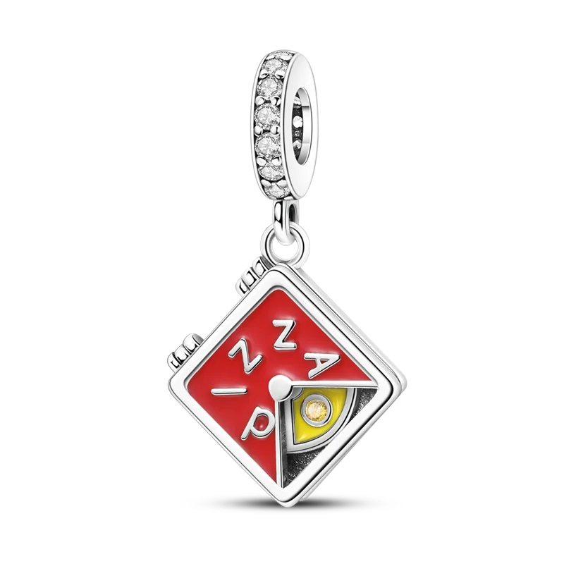 925 Sterling Silver Colorful CZ Zircon Dangle Charm | 2025 New Fashion Bead | Fits Pandora Bracelet | DIY Jewelry Gift