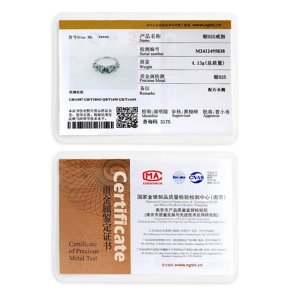 4 Carat Moissanite Diamond Engagement Ring – 925 Sterling Silver Three-Stone Wedding Band for Women