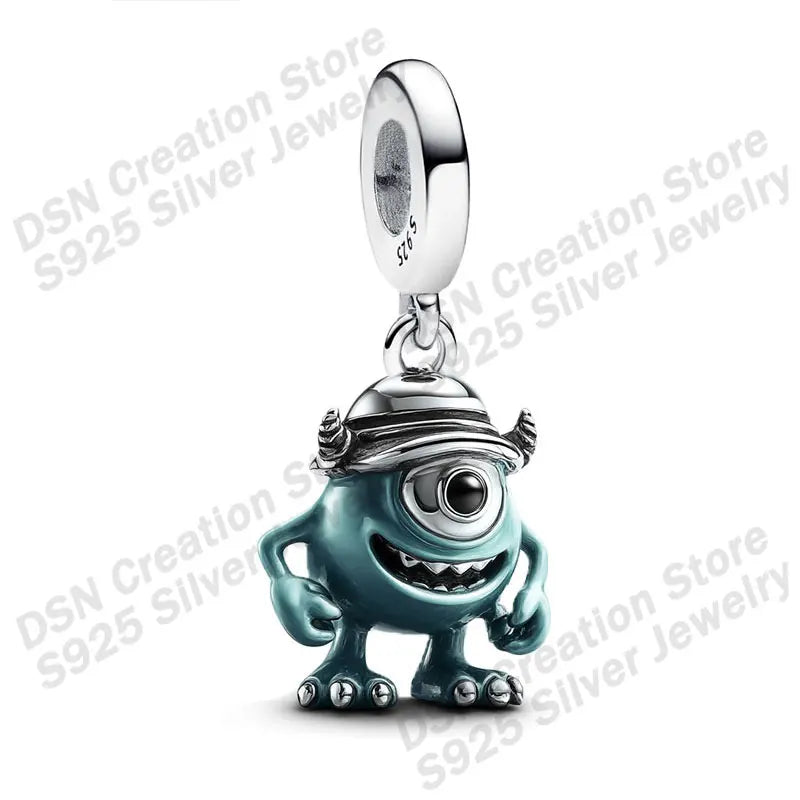 925 Sterling Silver Disney Charms | Stitch, Mickey & Cheshire Cat Beads for Original Bracelet Halloween Jewelry Gift