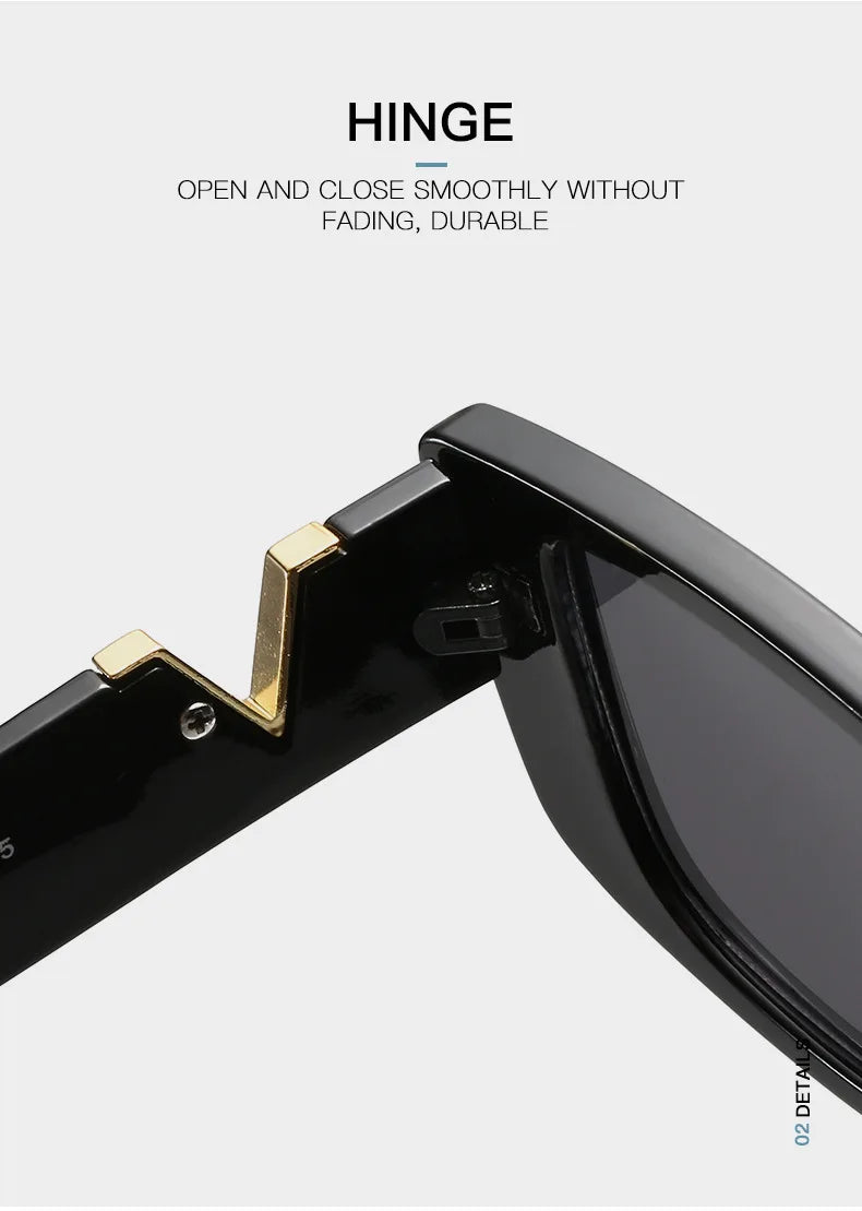 Retro Rectangle Sunglasses for Women – Brand Designer Vintage Small Frame Luxury Sun Glasses | Classic Black Square