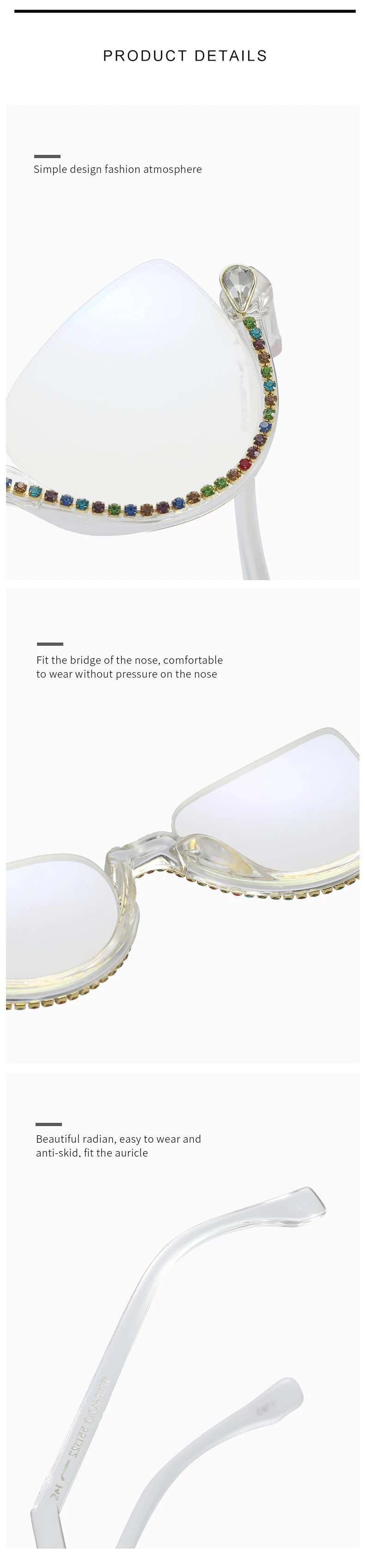TANOXI Anti Blue Light Kardashian Flat Shield Sunglasses for Women – Y2K Punk Diamond Cutting Semi-Rimless Fashion Eyewear