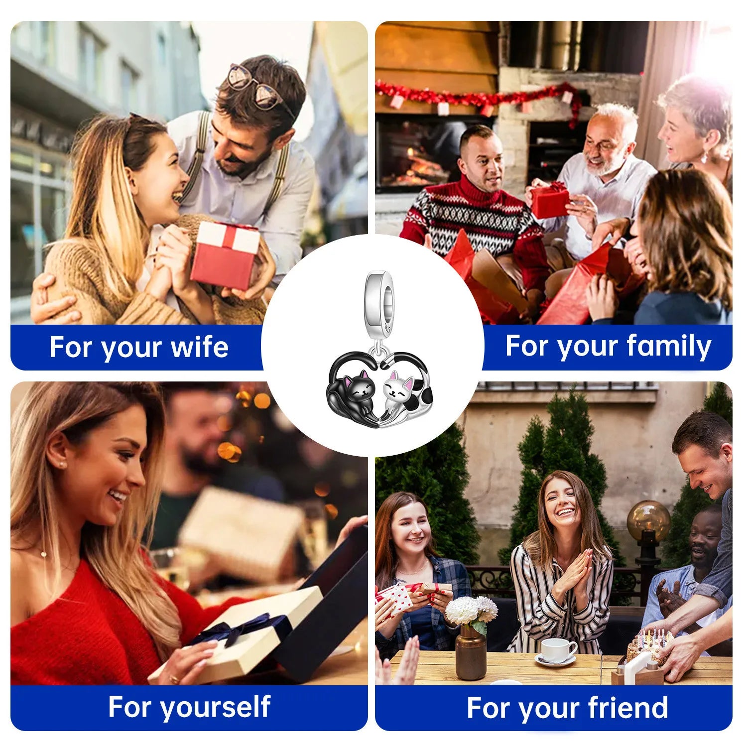 Hot Sale 925 Sterling Silver Dog & Cat Pet Charms | Cute Animal Pendant for Women Bracelet & Necklace DIY Jewelry Gift