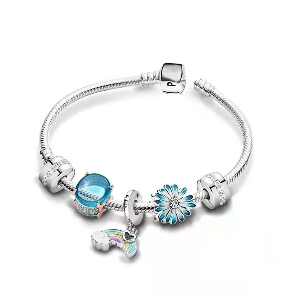 925 Sterling Silver Women’s Bracelet Set | Luxury Pandora Fit Jewelry